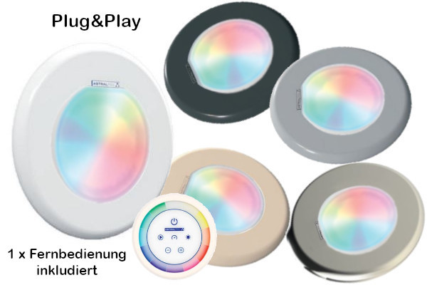 Astral LED komplett Scheinwerfer Lumiplus Flexi Plug&Play RGB - weiß - mit FB